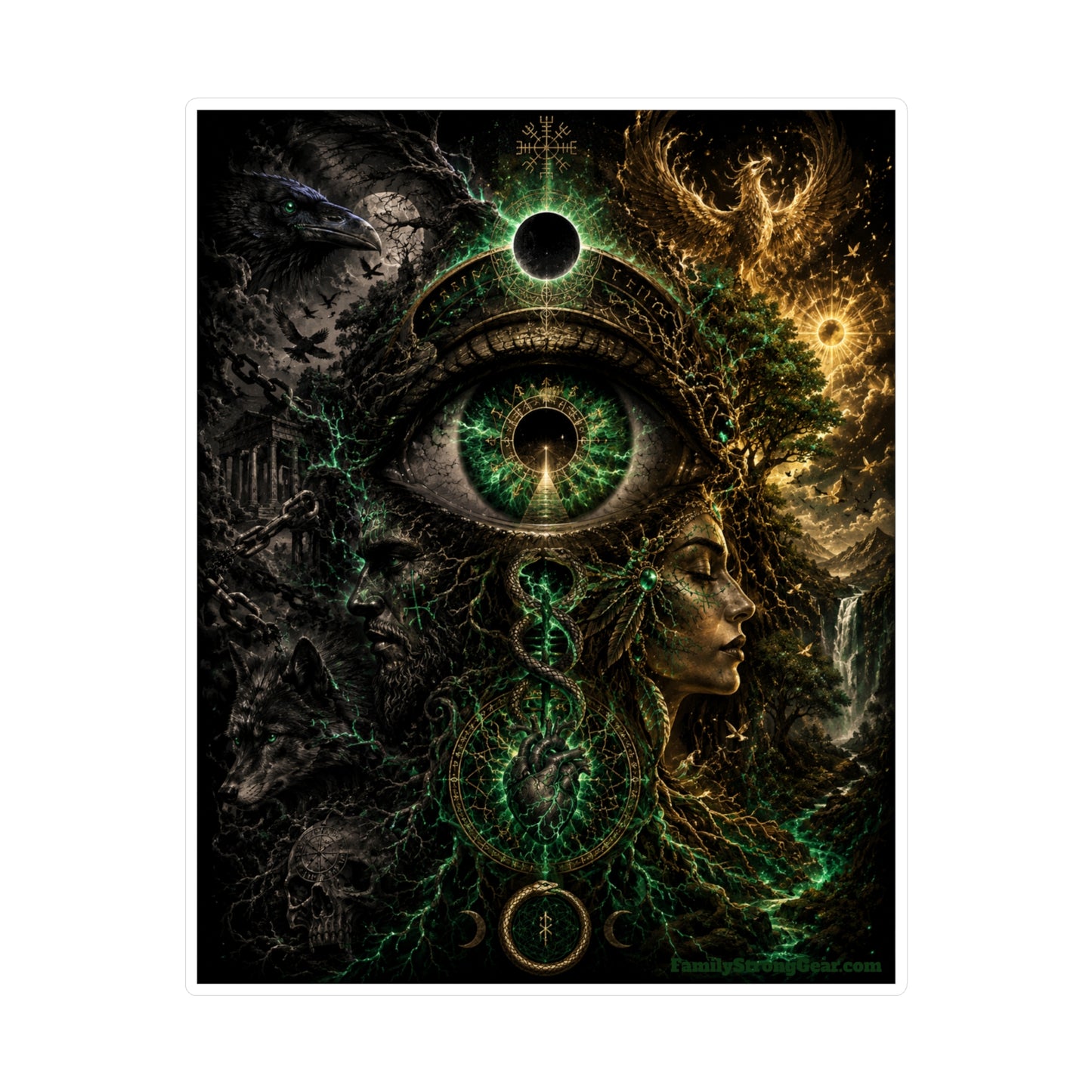 The Emerald Awakening — Visionary Kiss-Cut Sticker