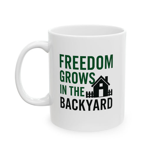 Custom Family Tree Ceramic Mug - "Freedom Grows in the Backyard" – 11oz & 15oz Options