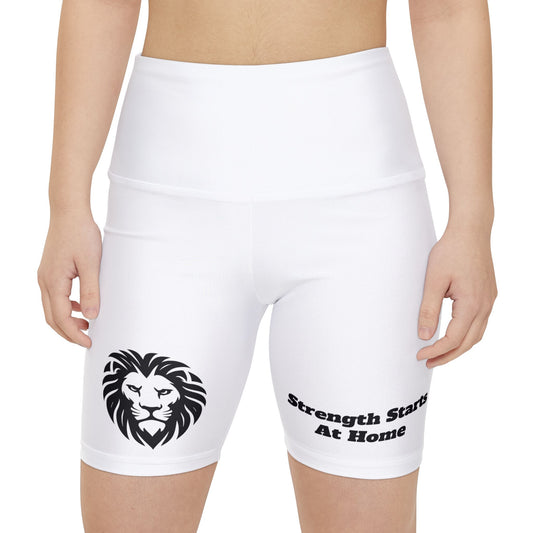 Motivational Women's Workout Shorts - Strength Starts At Home, XS-Xl
