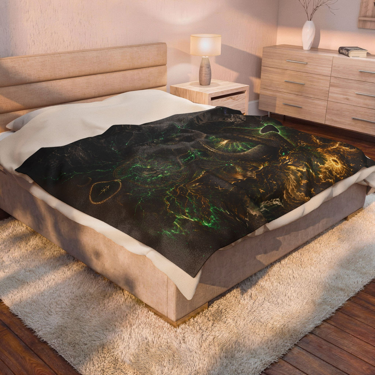 The Emerald Awakening — Premium Visionary Plush Blanket
