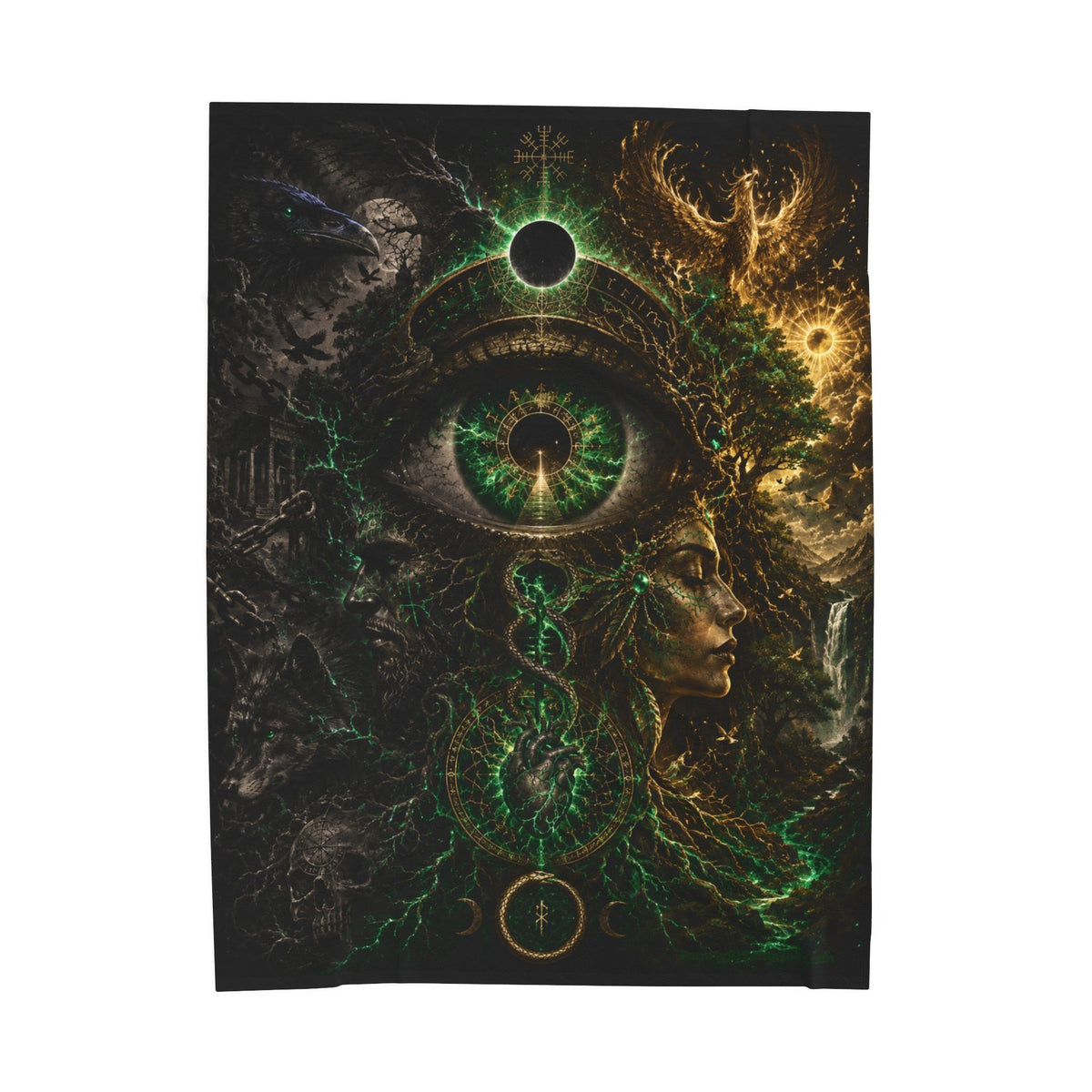 The Emerald Awakening — Premium Visionary Plush Blanket