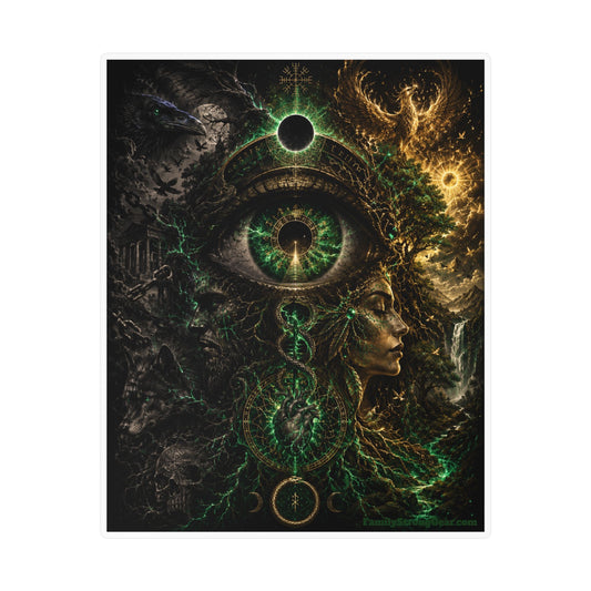 The Emerald Awakening — Mystical Eye Kiss-Cut Vinyl Sticker