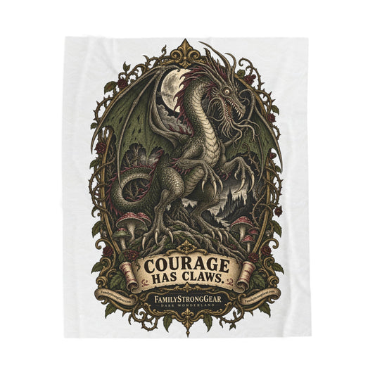 Dark Wonderland — Jabberwock “Courage Has Claws” 50x60 Plush Blanket