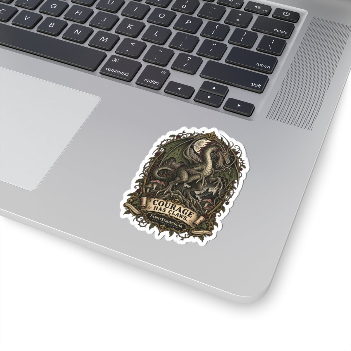 Dark Wonderland — Jabberwock “Courage Has Claws” Kiss-Cut Sticker