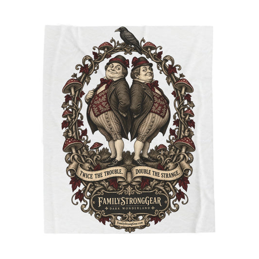 Dark Wonderland — Tweedledum & Tweedledee “Twice the Trouble, Double the Strange” 50x60 Plush Blanket