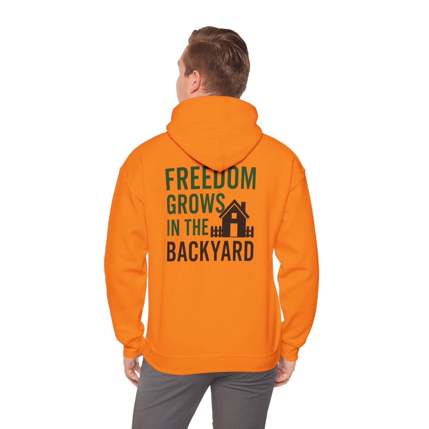 Freedom Grows In The Backyard! Unisex Hooded Sweatshirt | Cozy Garden Style- S-5XL (Multiple Colors available)