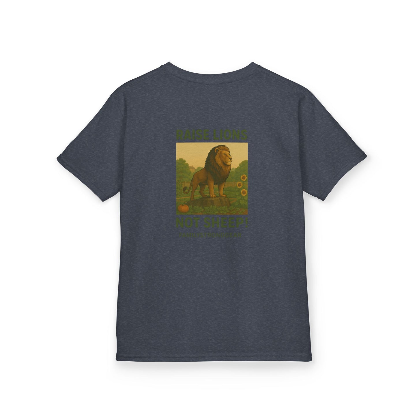 "Raise Lions Not Sheep" Kids Graphic Heavy Cotton Tee