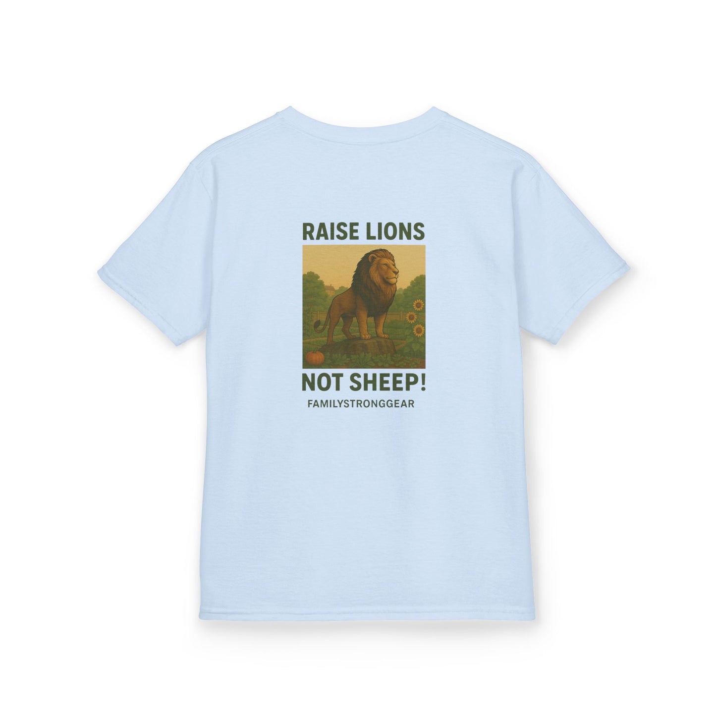 "Raise Lions Not Sheep" Kids Graphic Heavy Cotton Tee