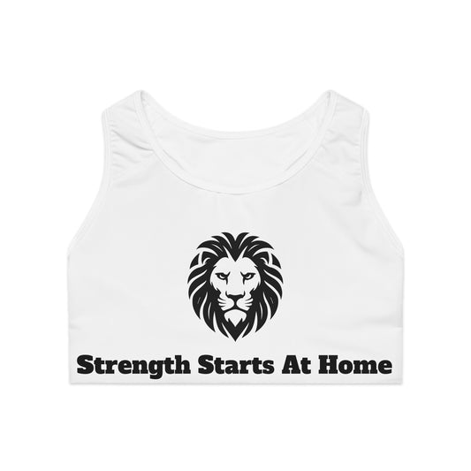 Motivational Sports Bra - Strength Starts At Home