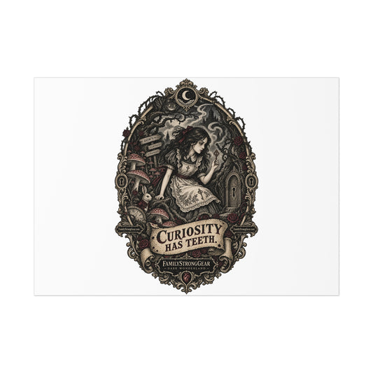 Dark Wonderland — Alice “Curiosity Has Teeth” Poster