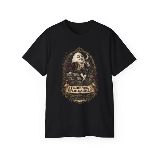 Dark Wonderland — Humpty Dumpty “Fragile Shell, Fearless Soul” Unisex Tee