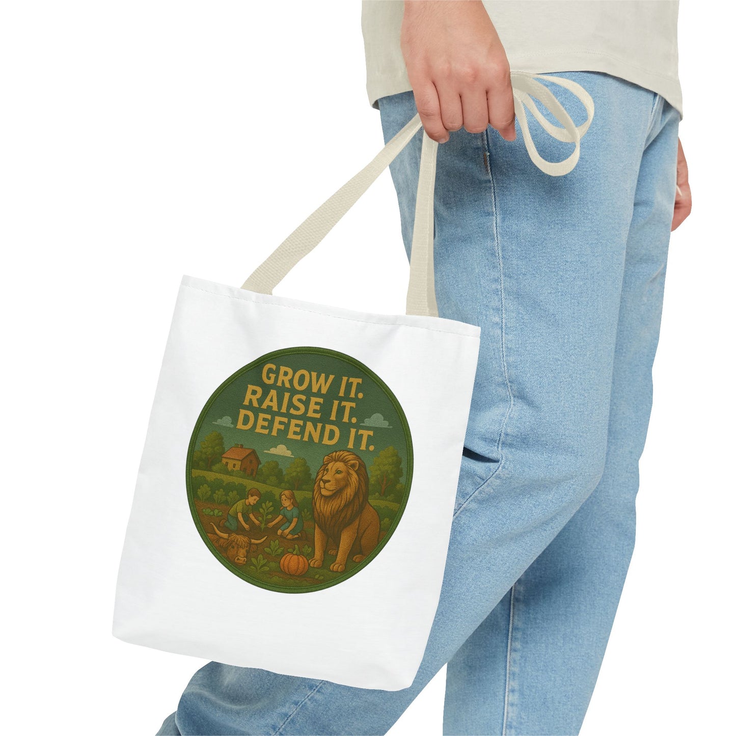 "Grow It. Raise It. Defend It"- Inspirational Tote Bag
