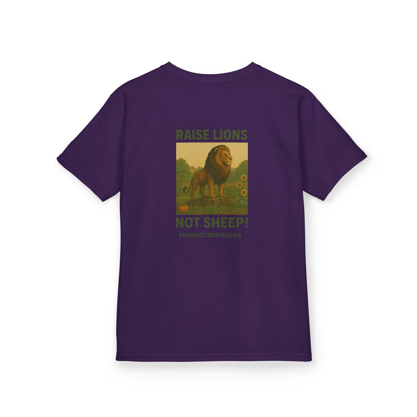 "Raise Lions Not Sheep" Kids Graphic Heavy Cotton Tee