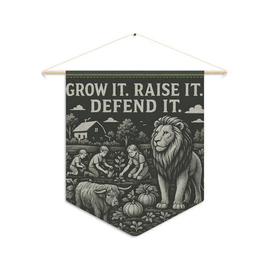 Inspirational Pennant Banner - "Grow It. Raise It. Defend It." - Home Decor for Gardeners & Nature Lovers