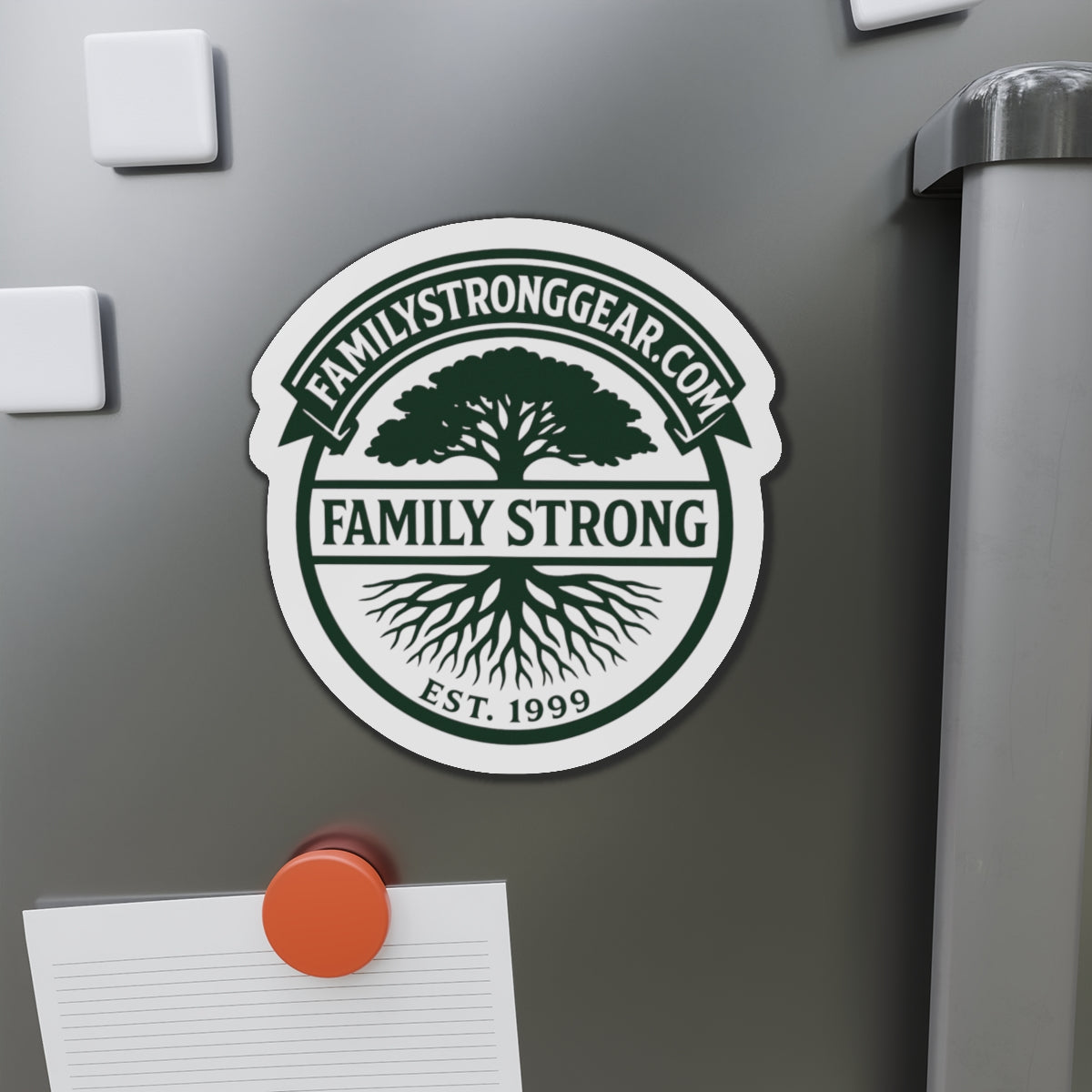 Family Strong Die-Cut Magnet - Inspirational Home Decor