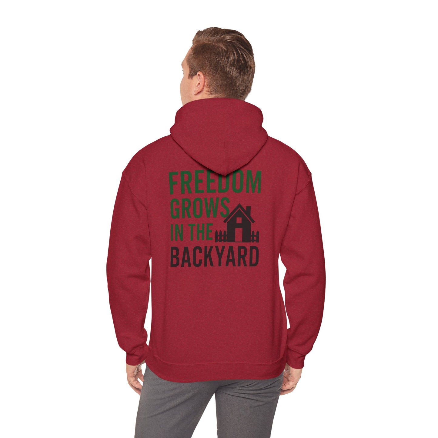 Freedom Grows In The Backyard! Unisex Hooded Sweatshirt | Cozy Garden Style- S-5XL (Multiple Colors available)