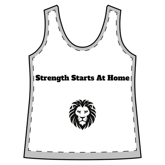 Strength Starts At Home"- Empowering Racerback Tank- Multiple sizes available