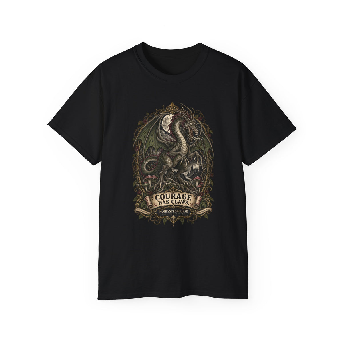 Dark Wonderland — Jabberwock “Courage Has Claws” Unisex Tee