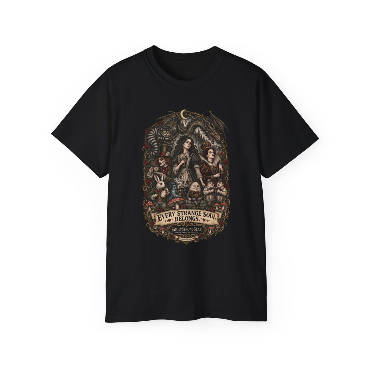 Dark Wonderland — Ensemble “Every Strange Soul Belongs” Unisex Tee