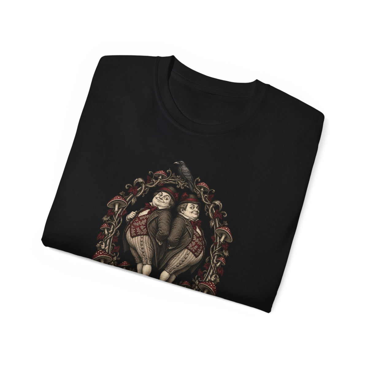 Dark Wonderland — Tweedledum & Tweedledee “Twice the Trouble, Double the Strange” Unisex Tee
