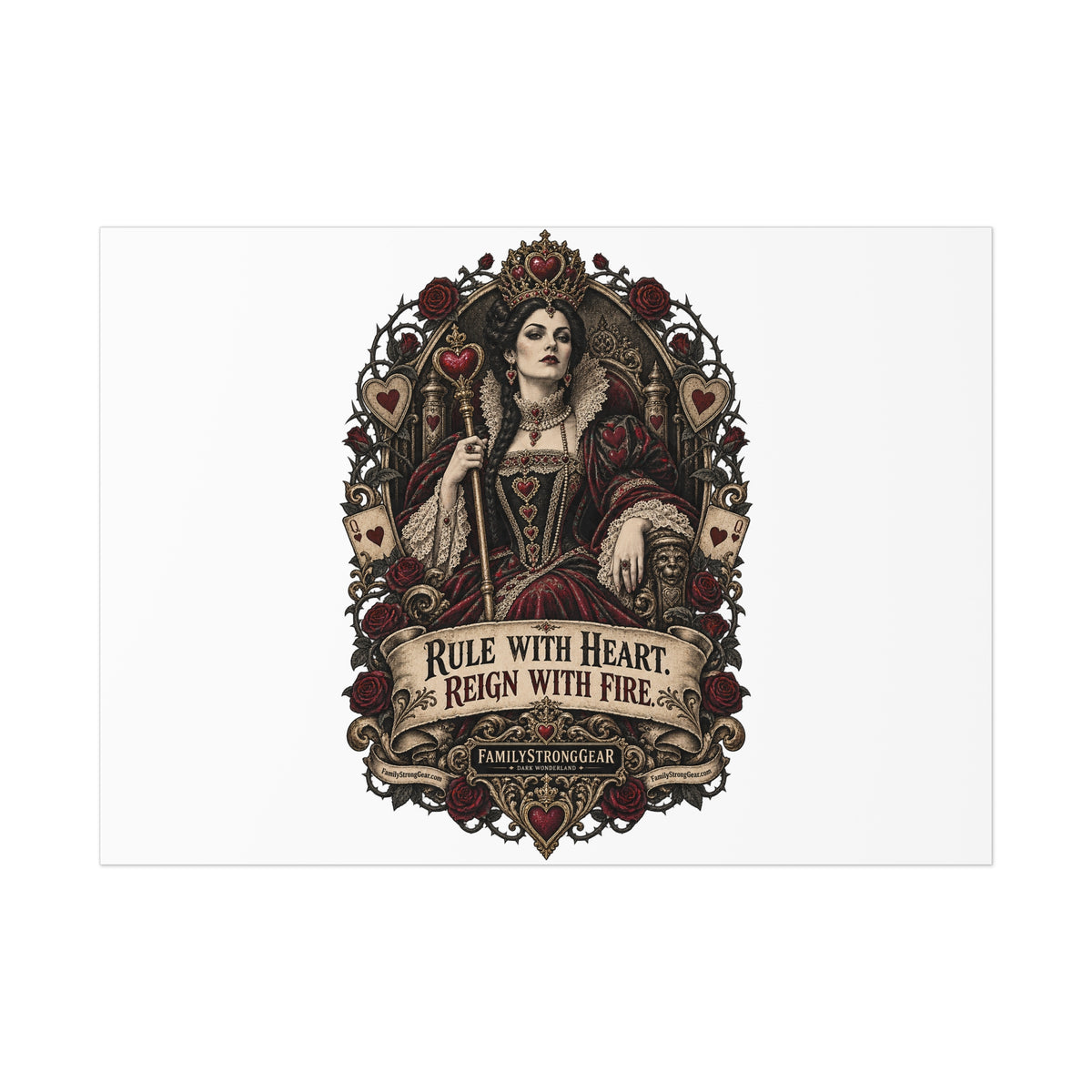 Dark Wonderland — Queen of Hearts “Rule with Heart, Reign with Fire” Poster